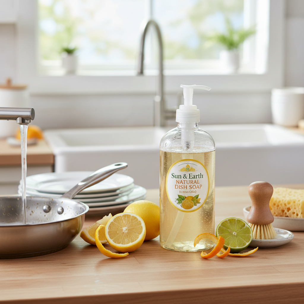 Review: Sun & Earth Natural Dish Soap (Citrus Oils) – A Deep Dive into Performance and Purity